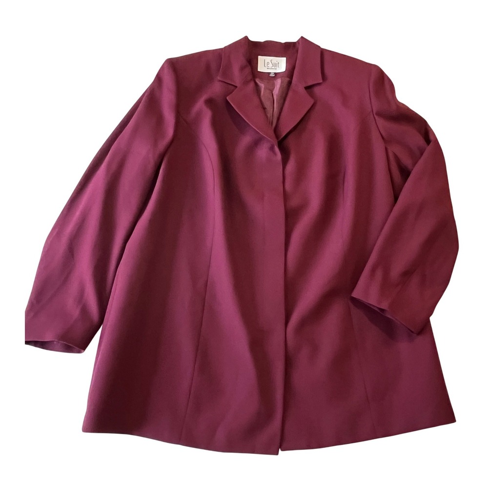 Vintage Le‎ Suit Burgundy Wedding Guest Skirt Suit 14W Embroidered Event - Picture 12 of 13